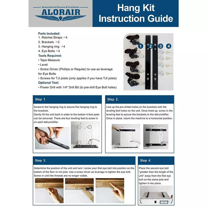 AlorAir Hanging Kits for Crawl Space & Basement Dehumidifiers - AA-HANG-KIT  Mini Split Systems Direct