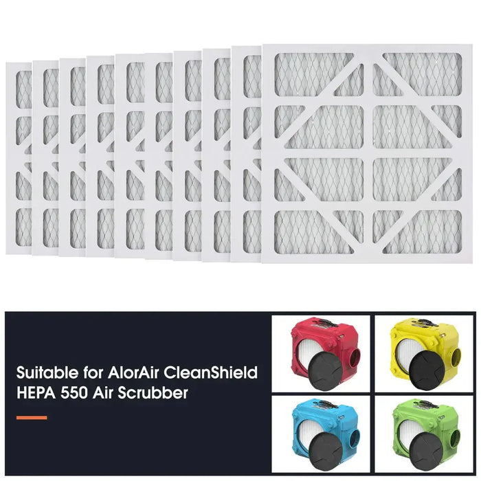 AlorAir MERV-10 Filter Replacement Set for CleanShield HEPA 550 Air Scrubber (Pack of 10) - AA-H550-10  Mini Split Systems Direct