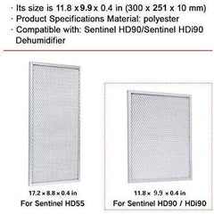 AlorAir MERV-8 Filter for Basement Dehumidifiers Sentinel HDI90/HD90 (pack of 2) - HD90-FILTER  Mini Split Systems Direct