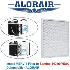 AlorAir MERV-8 Filter for Basement Dehumidifiers Sentinel HDI90/HD90 (pack of 2)