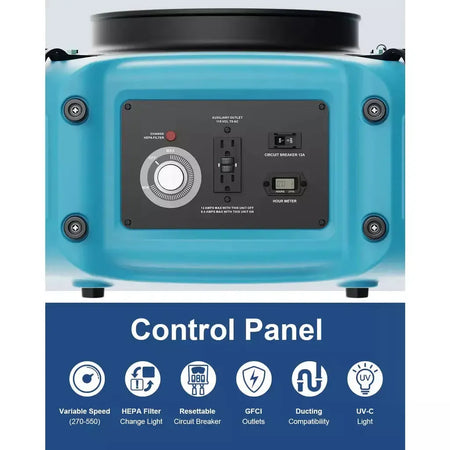 AlorAir PureAiro HEPA Max 870 Air Scrubber Stackable, Portable - HEPA-870-MAX  Mini Split Systems Direct