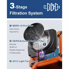 AlorAir PureAiro HEPA Max 970 Air Scrubber X002J6L0FX - X002J6L0FX  Mini Split Systems Direct