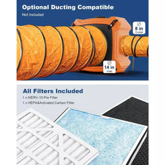 AlorAir PureAiro HEPA Max 970 Air Scrubber X002J6L0FX - X002J6L0FX  Mini Split Systems Direct
