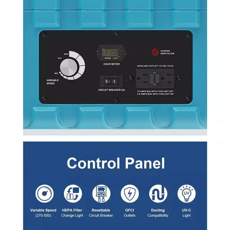 AlorAir PureAiro HEPA Pro 870 Air Scrubber UV-C Light - HEPA-Pro-870  Mini Split Systems Direct