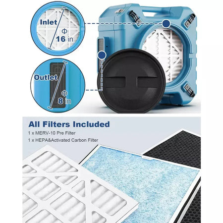 AlorAir PureAiro HEPA Pro 870 Air Scrubber UV-C Light - HEPA-Pro-870  Mini Split Systems Direct