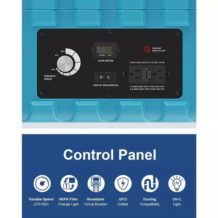 AlorAir PureAiro HEPA Pro 870 Air Scrubber UV-C Light - HEPA-Pro-870  Mini Split Systems Direct