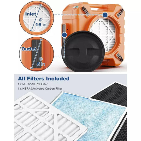 AlorAir PureAiro HEPA Pro 970 Air Scrubber - B088NB1HJM  Mini Split Systems Direct