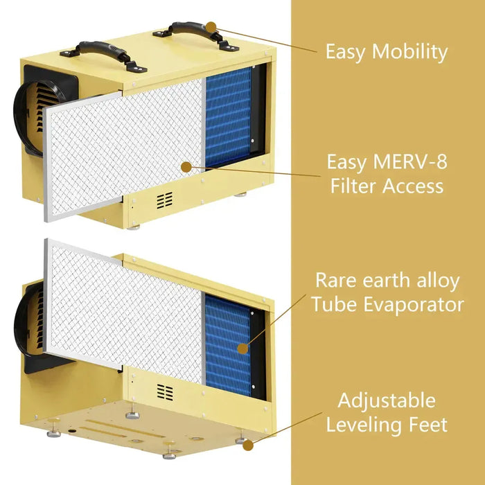 AlorAir Sentinel HD55S 120 PPD Dehumidifier in Gold for Basement, Crawl Space, Commercial Use - Sentinel HD55S-Gold  Mini Split Systems Direct