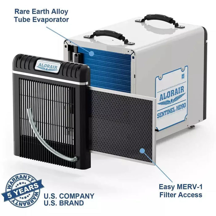 AlorAir Sentinel HD90 Energy Star Basement & Crawl Space Dehumidifier 90 Pints/Day - Sentinel HD90 - Sentinel-HD90  Mini Split Systems Direct