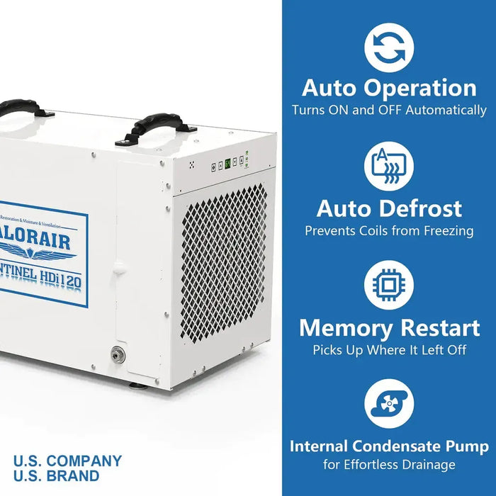 AlorAir Sentinel HDi120 LGR Dehumidifier with Pump - Sentinel-HDi120  Mini Split Systems Direct