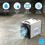 AlorAir Sentinel HDi90 Ductable Version 90 PPD Basement and Crawl Space Dehumidifier with Drain Hose and Pump