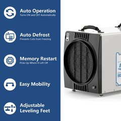 AlorAir Sentinel HDi90 Ductable Version 90 PPD Basement and Crawl Space Dehumidifier with Drain Hose and Pump
