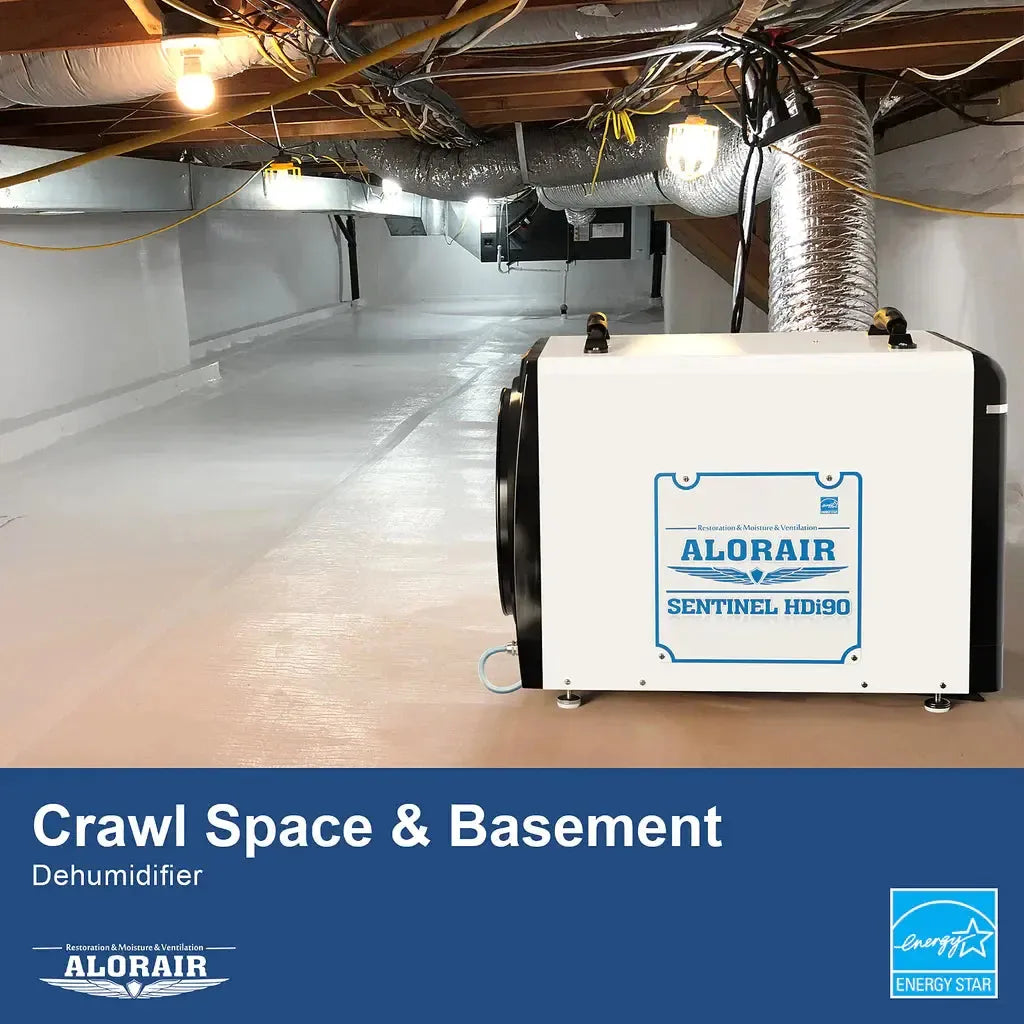 AlorAir Sentinel HDi90 Ductable Version 90 PPD Basement and Crawl Space Dehumidifier with Drain Hose and Pump