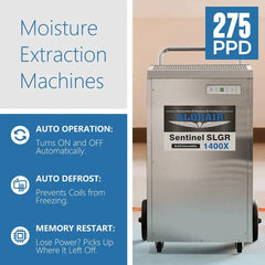 AlorAir® Sentinel SLGR 1400X Commercial Dehumidifier, 140 PPD with Pump, Stainless Steel Body - B07TD92N9L  Mini Split Systems Direct