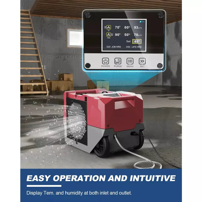 AlorAir Storm LGR 1250X Smart Wi-Fi Red Industrial Commercial Dehumidifier with Pump - 115V - X002J9OXR7  Mini Split Systems Direct