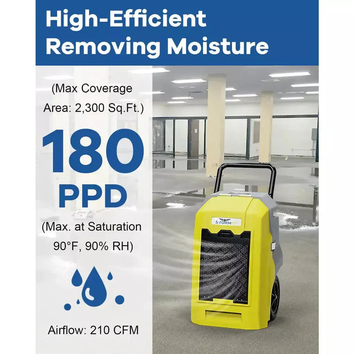 AlorAir Storm Pro Commercial Dehumidifier For Water Damage Restoration - Storm Pro-Yellow-WIFI-CETL-Storm Pro-Red-WIFI-CETL-Storm Pro-Blue-WIFI-CETL-Storm Pro-Green-WIFI-CETL  Mini Split Systems Direct