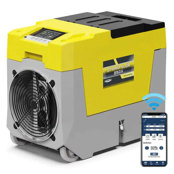 AlorAir Storm SLGR 850X 180 Pint Commercial Dehumidifier with Wi-Fi - Storm-SLGR-850X-Yellow  Mini Split Systems Direct