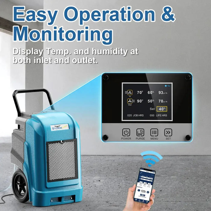 AlorAir Storm Ultra New 190 PPD Commercial Portable LGR Dehumidifier with APP Control - STORM-ULTRA-BLUE-STORM-ULTRA-GREEN-STORM-ULTRA-YELLOW-STORM-ULTRA-RED  Mini Split Systems Direct