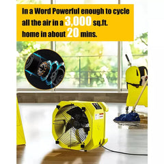 AlorAir Zeus Extreme Axial Fan High-velocity Air Mover 3000CFM with Hour Meter, Variable Speed, Circuit Breaker Protection - X002S9RFHN  Mini Split Systems Direct