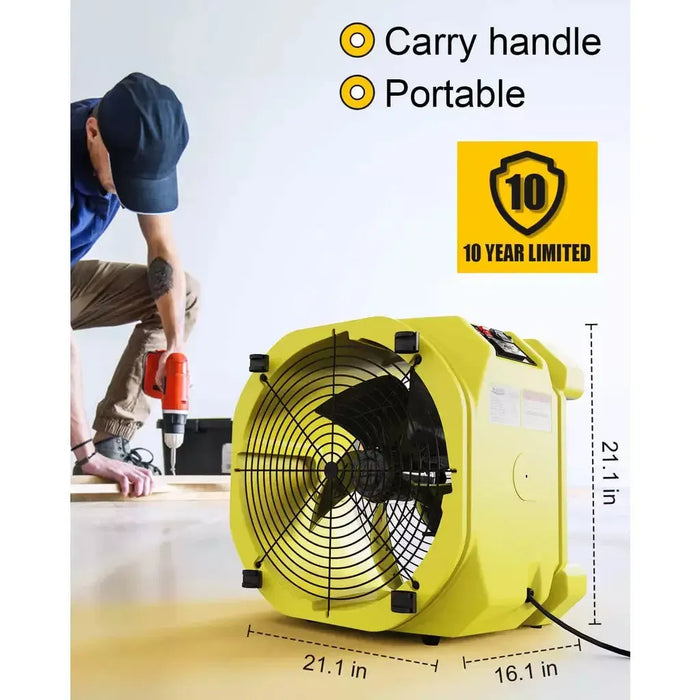 AlorAir Zeus Extreme Axial Fan High-velocity Air Mover 3000CFM with Hour Meter, Variable Speed, Circuit Breaker Protection - X002S9RFHN  Mini Split Systems Direct