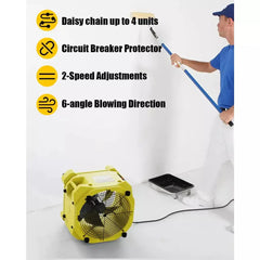 AlorAir Zeus Extreme Axial Fan High-velocity Air Mover 3000CFM with Hour Meter, Variable Speed, Circuit Breaker Protection - X002S9RFHN  Mini Split Systems Direct