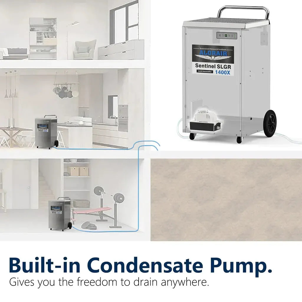 AlorAir® Sentinel SLGR 1400X Commercial Dehumidifier, 140 PPD with Pump, Stainless Steel Body