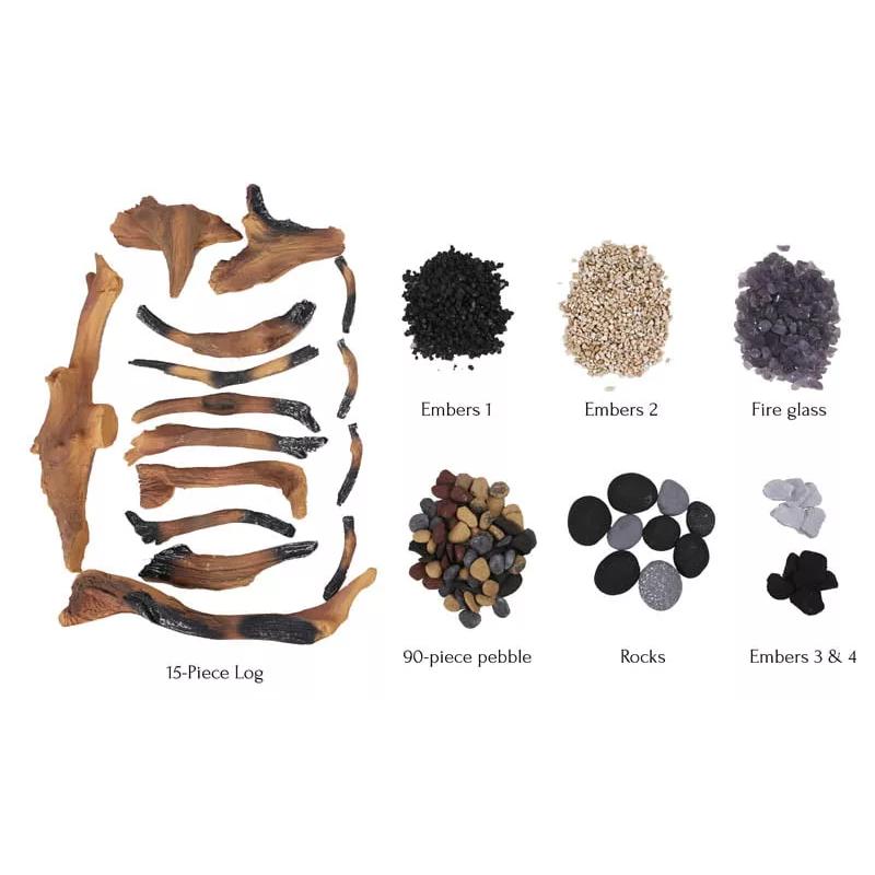 Amantii Drift 15 Piece Log Set with Deluxe Media Kit