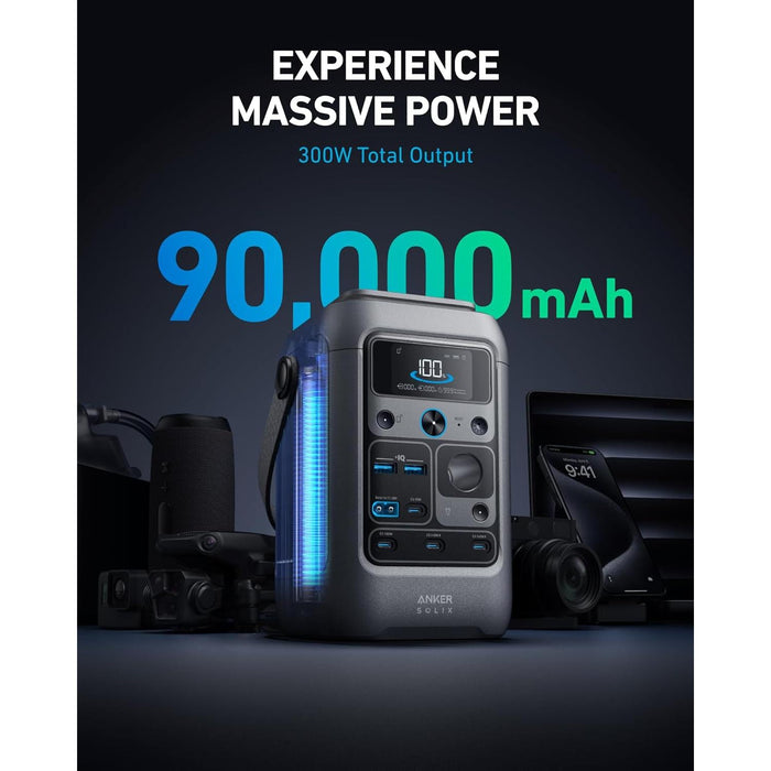 Anker SOLIX C200 DC Power Bank Station, 192Wh Portable Power Station, LiFePO4 Battery, 200W Solar Generator, for Outdoor Camping, Traveling, and Emergencies (No Wall Charger Included) - B0D62PMB3R-B0DBLMHRQ7  Mini Split Systems Direct