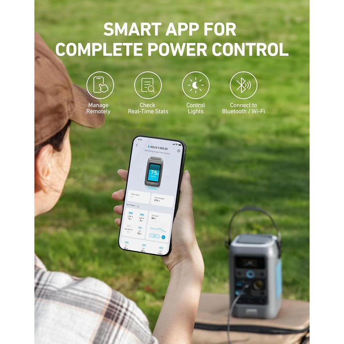 Anker SOLIX C200 DC Power Bank Station, 192Wh Portable Power Station, LiFePO4 Battery, 200W Solar Generator, for Outdoor Camping, Traveling, and Emergencies (No Wall Charger Included) - B0D62PMB3R-B0DBLMHRQ7  Mini Split Systems Direct