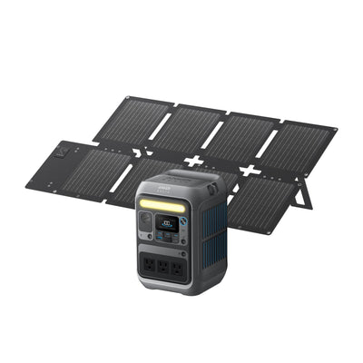 Anker Solar Generator SOLIX C300 with 60W Solar Panel, 288Wh Portable Power Station, 300W (600W Surge), LiFePO4 Battery, 140W Two-Way Fast Charging, for Outdoor Camping, Traveling, and Emergencies - B0D62GMQ3F  Mini Split Systems Direct