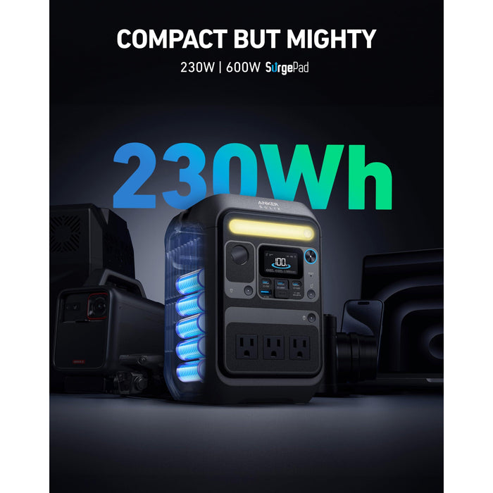 Anker Solar Generator SOLIX C300 with 60W Solar Panel, 288Wh Portable Power Station, 300W (600W Surge), LiFePO4 Battery, 140W Two-Way Fast Charging, for Outdoor Camping, Traveling, and Emergencies - B0D62GMQ3F  Mini Split Systems Direct