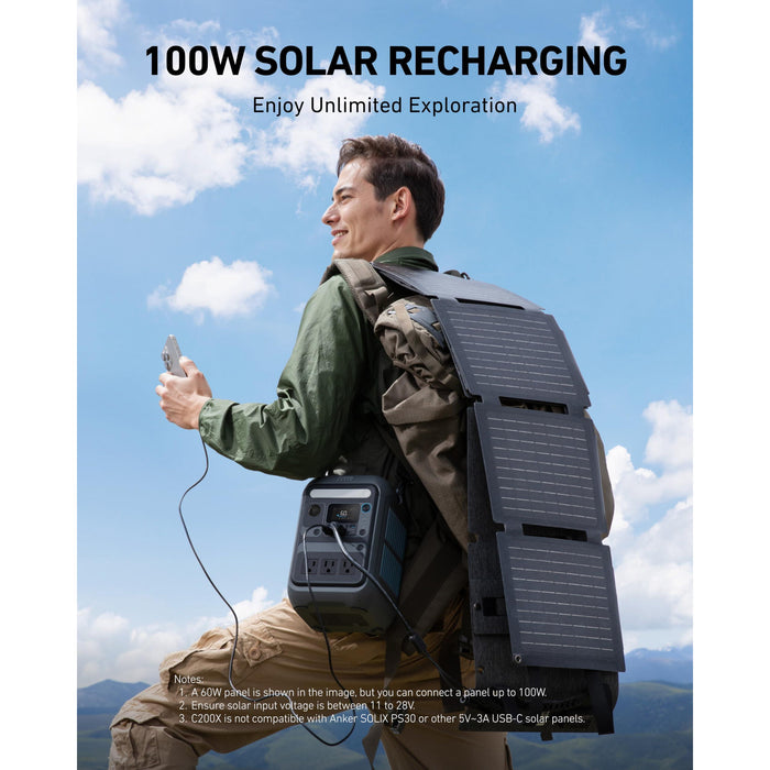 Anker Solar Generator SOLIX C300 with 60W Solar Panel, 288Wh Portable Power Station, 300W (600W Surge), LiFePO4 Battery, 140W Two-Way Fast Charging, for Outdoor Camping, Traveling, and Emergencies - B0D62GMQ3F  Mini Split Systems Direct