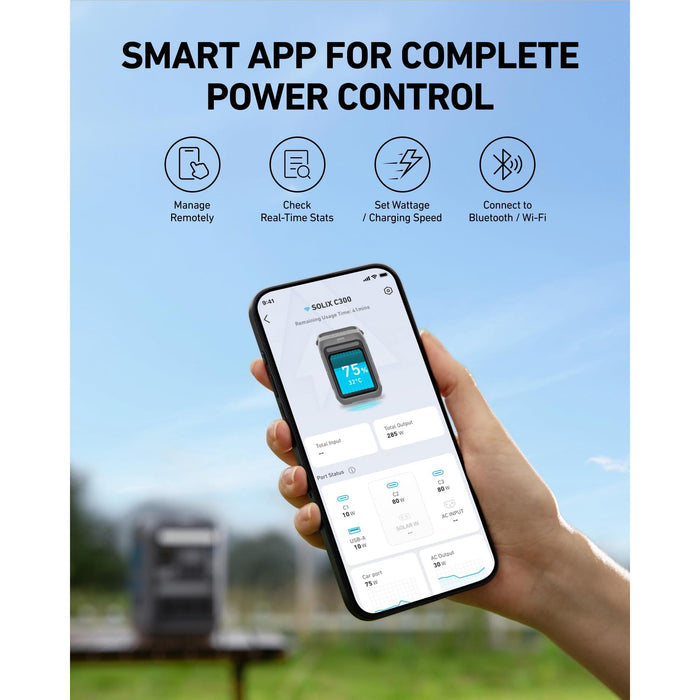 Anker Solar Generator SOLIX C300 with 60W Solar Panel, 288Wh Portable Power Station, 300W (600W Surge), LiFePO4 Battery, 140W Two-Way Fast Charging, for Outdoor Camping, Traveling, and Emergencies - B0D62GMQ3F  Mini Split Systems Direct