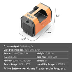 BaseAire 10000 mgh Ozone Generator O-UVC2 Pro Commercial O3 Air Purifier with Adjustable Settings X002RZKB8X
