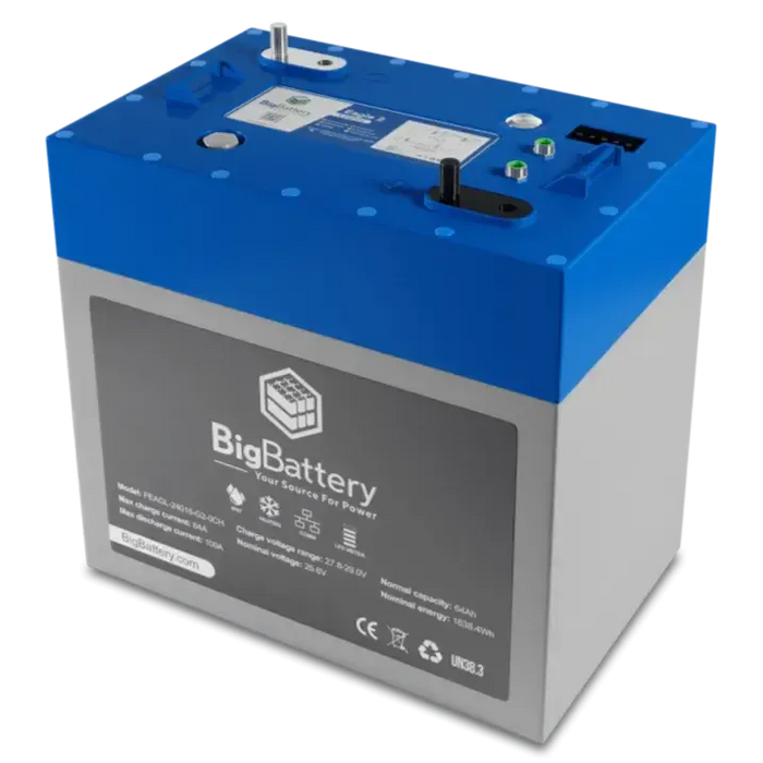 BigBattery 24V EAGLE 2 – LiFePO4 – 64Ah – 1.63kWh - FEAGL-24016-G2-0CH  Mini Split Systems Direct