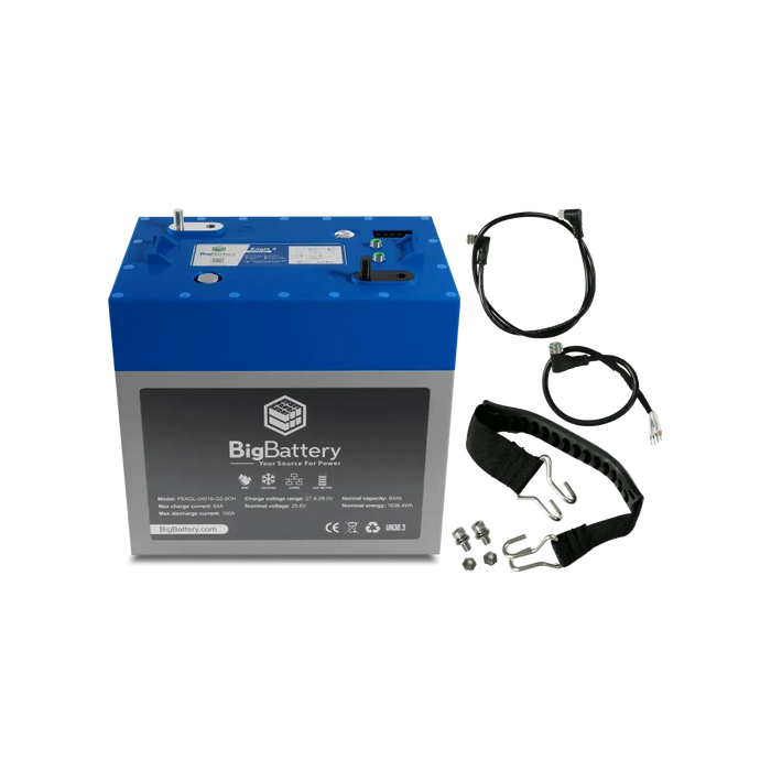 BigBattery 24V EAGLE 2 – LiFePO4 – 64Ah – 1.63kWh - FEAGL-24016-G2-0CH  Mini Split Systems Direct