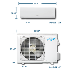 Air-Con Blue Hyper 18000 BTU 21 SEER Hyper Heat Mini Split Air Conditioner 15ft Lineset & Wiring