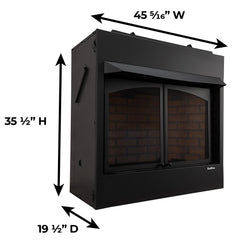 Buck Stove 42ZCBB Vent-Free Firebox Enclosure | Natural Gas | 42-Inch Zero-Clearance Fireplace Box | Up to 40,000 BTU - NV 42ZCBB  Mini Split Systems Direct