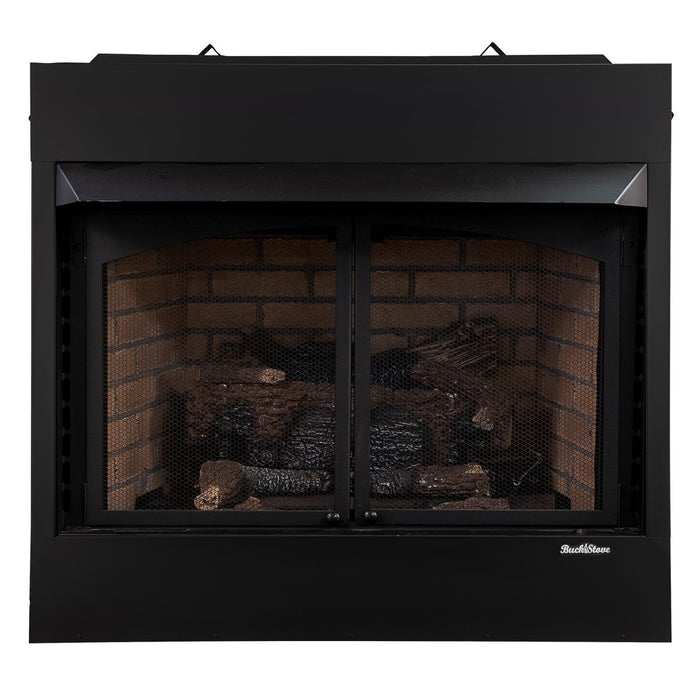 Buck Stove NV ZCBBXL-OLP Vent-Free Propane Fireplace System | 36" Zero-Clearance | EmberVision 100 Logs | Blower & Remote Included - NV ZCBBXL-OLP  Mini Split Systems Direct