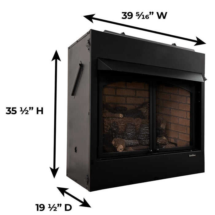 Buck Stove NV ZCBBXL-OLP Vent-Free Propane Fireplace System | 36" Zero-Clearance | EmberVision 100 Logs | Blower & Remote Included - NV ZCBBXL-OLP  Mini Split Systems Direct