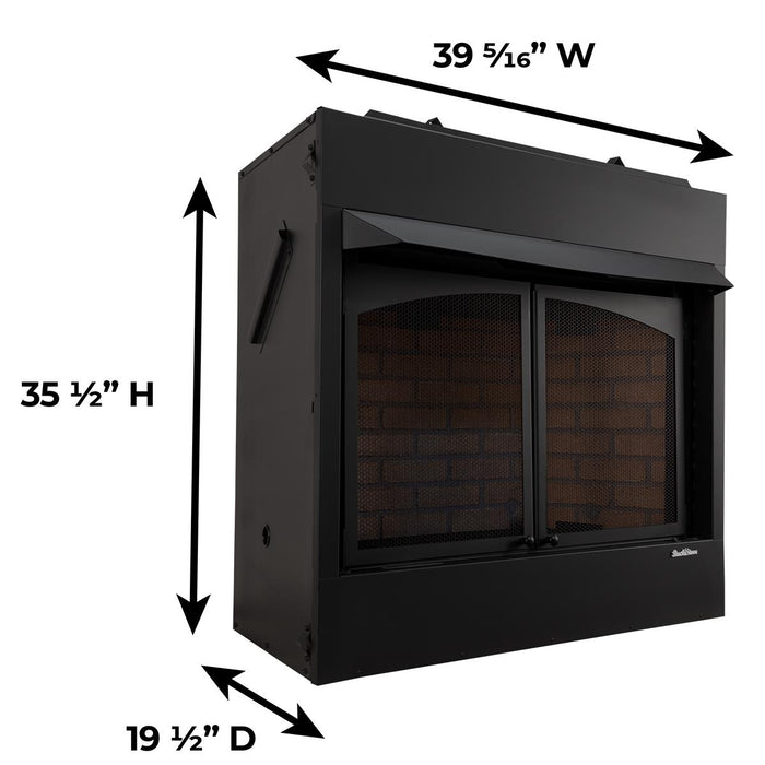 Buck Stove ZCBB Vent-Free Firebox Enclosure | Natural Gas | 36-Inch Zero-Clearance Fireplace Box | Up to 40,000 BTU - NV ZCBB  Mini Split Systems Direct