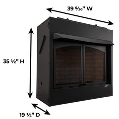 Buck Stove ZCBB Vent-Free Firebox Enclosure | Natural Gas | 36-Inch Zero-Clearance Fireplace Box | Up to 40,000 BTU - NV ZCBB  Mini Split Systems Direct