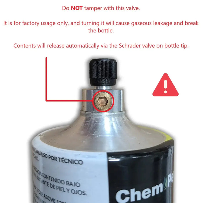 Chem Penn® Quick-Recharge R410a Refrigerant Bottle for HVAC Systems with Leak-Stop and UV-Dye Additive, 1.8lb - IKT-R410A-UL28  Mini Split Systems Direct