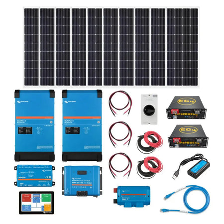 Complete Mobile Solar Kit for 30 Amp RVs - 120/240V Output / 48VDC 2,000W of Solar PV [Kit-V0002] - KIT-V0002-LL-ECO-KIT-V0002-3X-NO-KIT-V0002-LP2-ECO-KIT-V0002-LP2-3X-NO  Mini Split Systems Direct