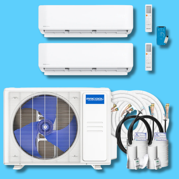 MRCOOL® DIY 5th Gen Multi-Zone 2-Zone 27,000 BTU 23 SEER2 (6K + 18K) Ductless Mini-Split Air Conditioner and Heat Pump