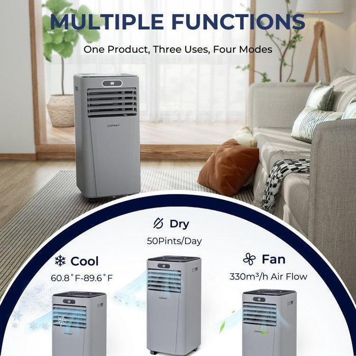 Costway 10000 BTU 4-in-1 Portable Air Conditioner with Dehumidifier and Fan Mode - FP10120US-GR-FP10120US-WH-FP10120US-DB  Mini Split Systems Direct