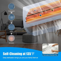 Costway 12000 BTU 17 SEER2 208-230V Ductless Mini Split Air Conditioner and Heater