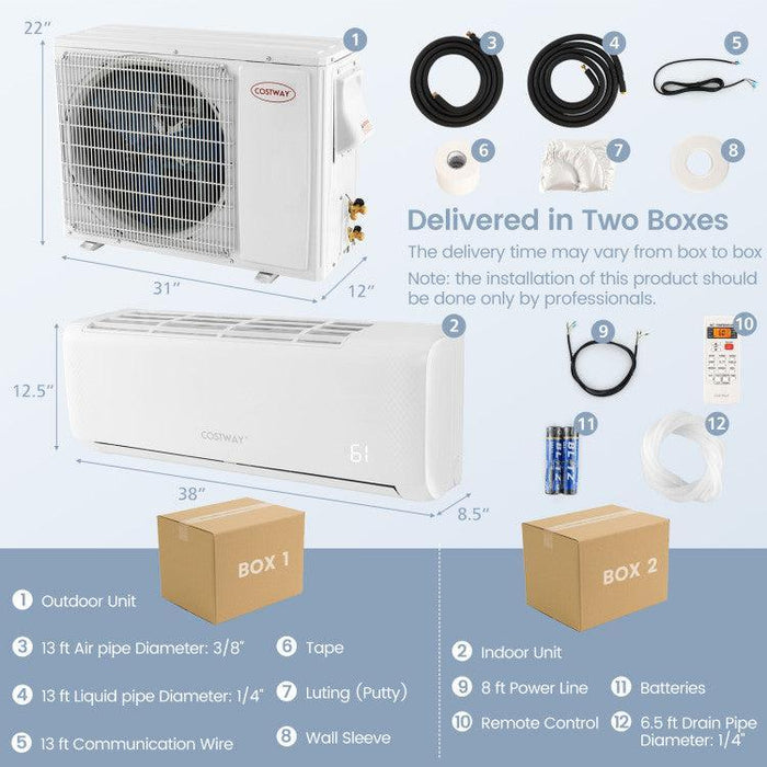 Costway 17000 BTU 21 SEER2 208-230V Ductless Mini Split Air Conditioner and Heater - 29843657  Mini Split Systems Direct