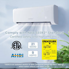 Costway 17000 BTU 21 SEER2 208-230V Ductless Mini Split Air Conditioner and Heater - 29843657  Mini Split Systems Direct