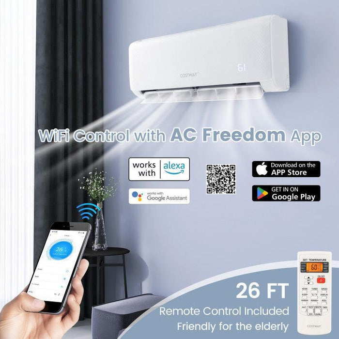 Costway 22000 BTU 21 SEER2 208-230V Ductless Mini Split Air Conditioner and Heater - 36879521  Mini Split Systems Direct